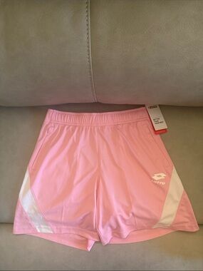 Lotto Boys' Pink Athletic Shorts with White Panels